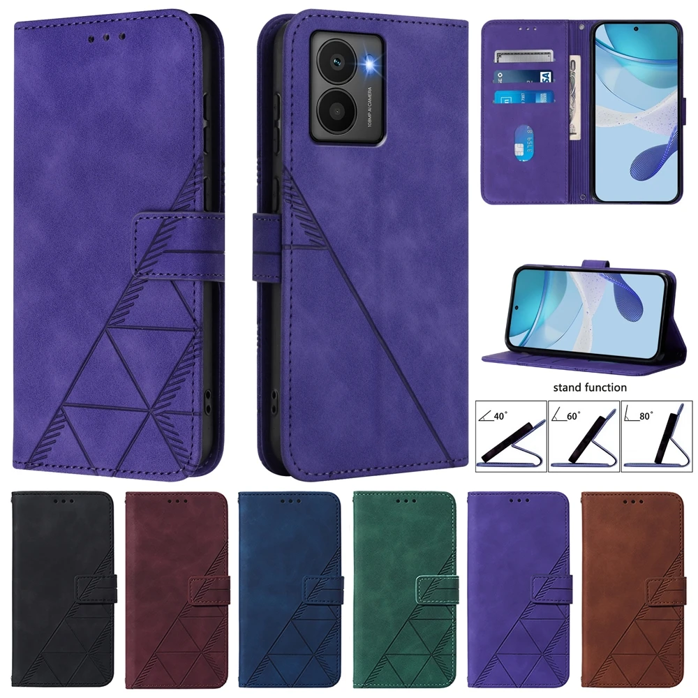 Geometric Leather Wallet Case