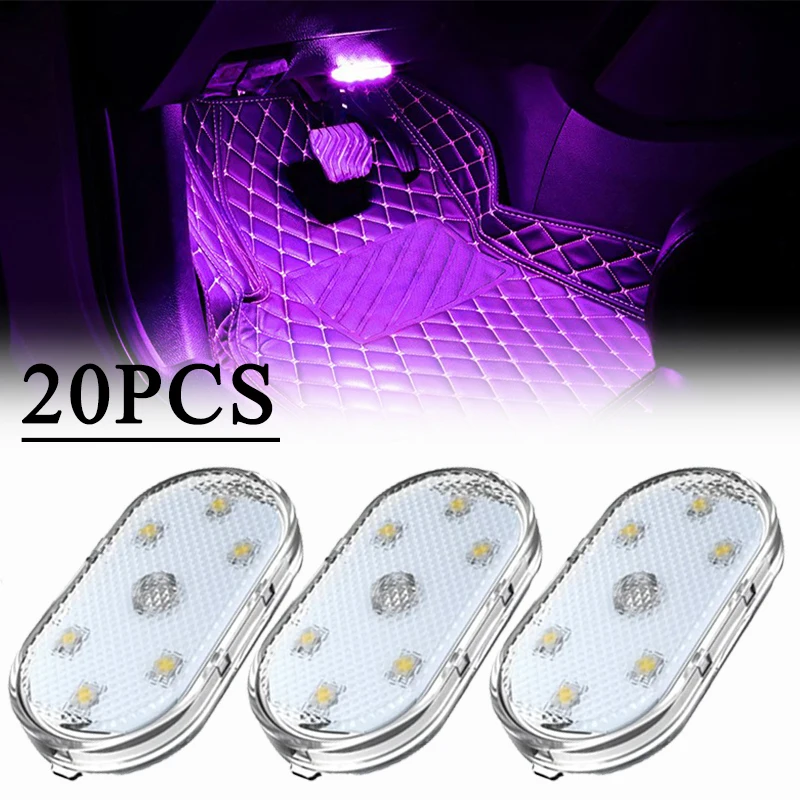 1-20PCS Car Ambient Light Touch Light Car Tailgate Light Car Touch Sensor Reading LED Tuning Light Car Decoration Accessories
