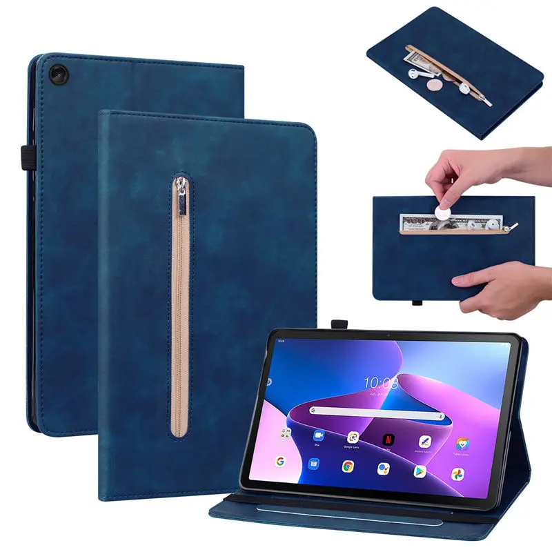 For Lenovo M10 3rd Gen 10.1" Case Tb328fu Tb328xu Funda Tablet Business Zipper Style Wallet Card Pocket Stand Coque Tablets & E-books Case -