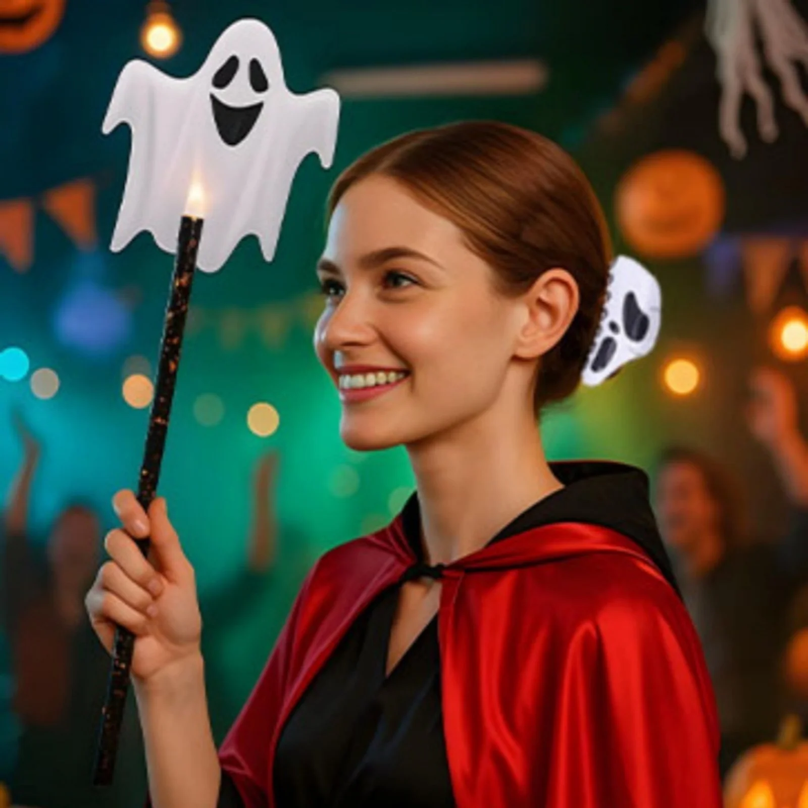 1PC Skull - Shaped Hair Claw Clip, Ghost Face Design, Fun Halloween Hair Accessory for Women