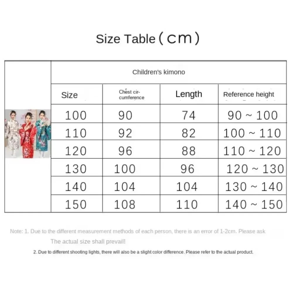 Japanese Kimono Japanese Fashion Children's Japanese Kimono Traditional Dress Printed Yukata Robe Primary School Students Show Photo Dress