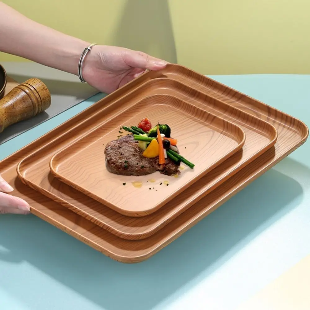 Nordic PP Pallet Plastic Tray Food Bread Pan Rectangular Storage Household Kitchen Supplies Hotel Service Tray Dessert 2