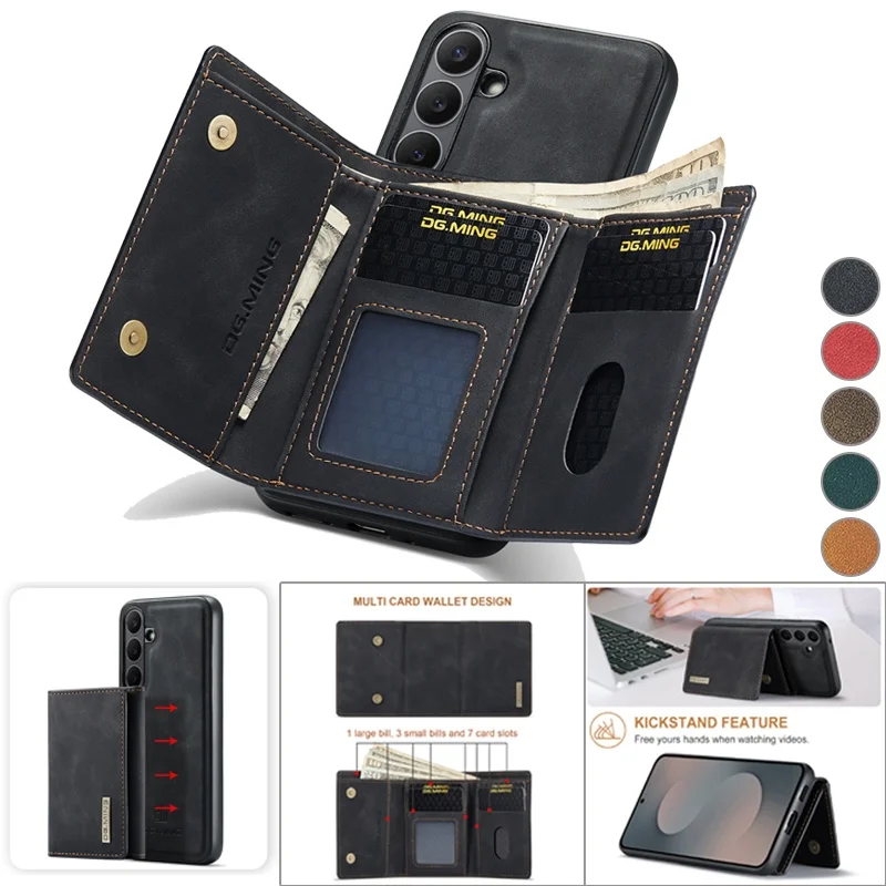 Versatile Leather Wallet Phone Case with Magnetic Closure