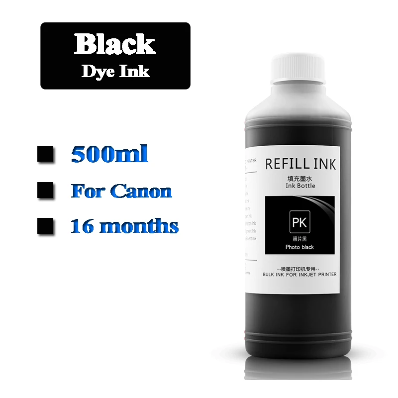 500ml PFI-107 102 104 pigment & Dye ink For Canon IPF 500 700 710 650 655 750 755 600 610 760 765 670 680 685 770 780 printer dye ink kit,ink refill kit,dye ink refill,inkjet printer ink,ink cartridge refill kit,ink refill
