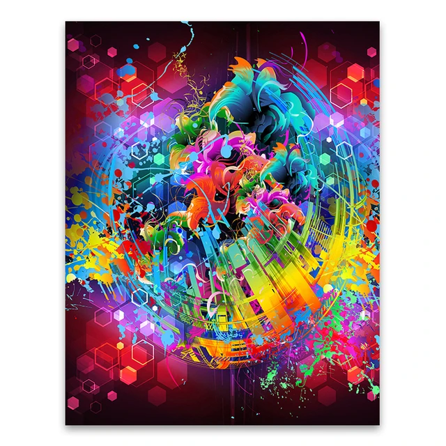 Diamond Painting 5D DIY Abstract Graffiti Color flower Bird Street woman Art Drill Cross Stitch Kits mosaic Rhinestone I355 