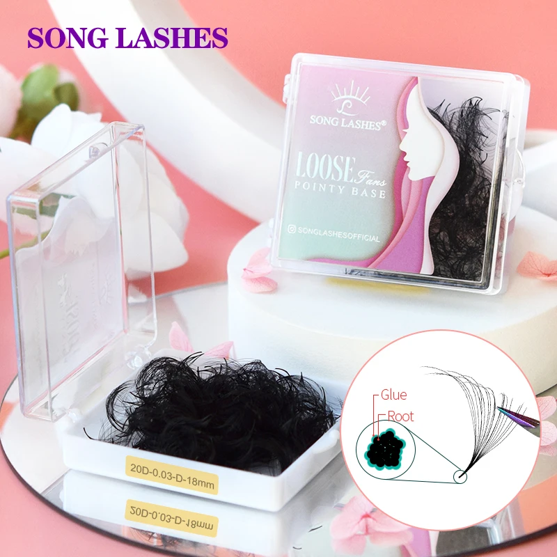 SONG LASHES Hot bulk leshes 12-20D pure dark black single/mixed packaging fan PBT material imported from South Korea