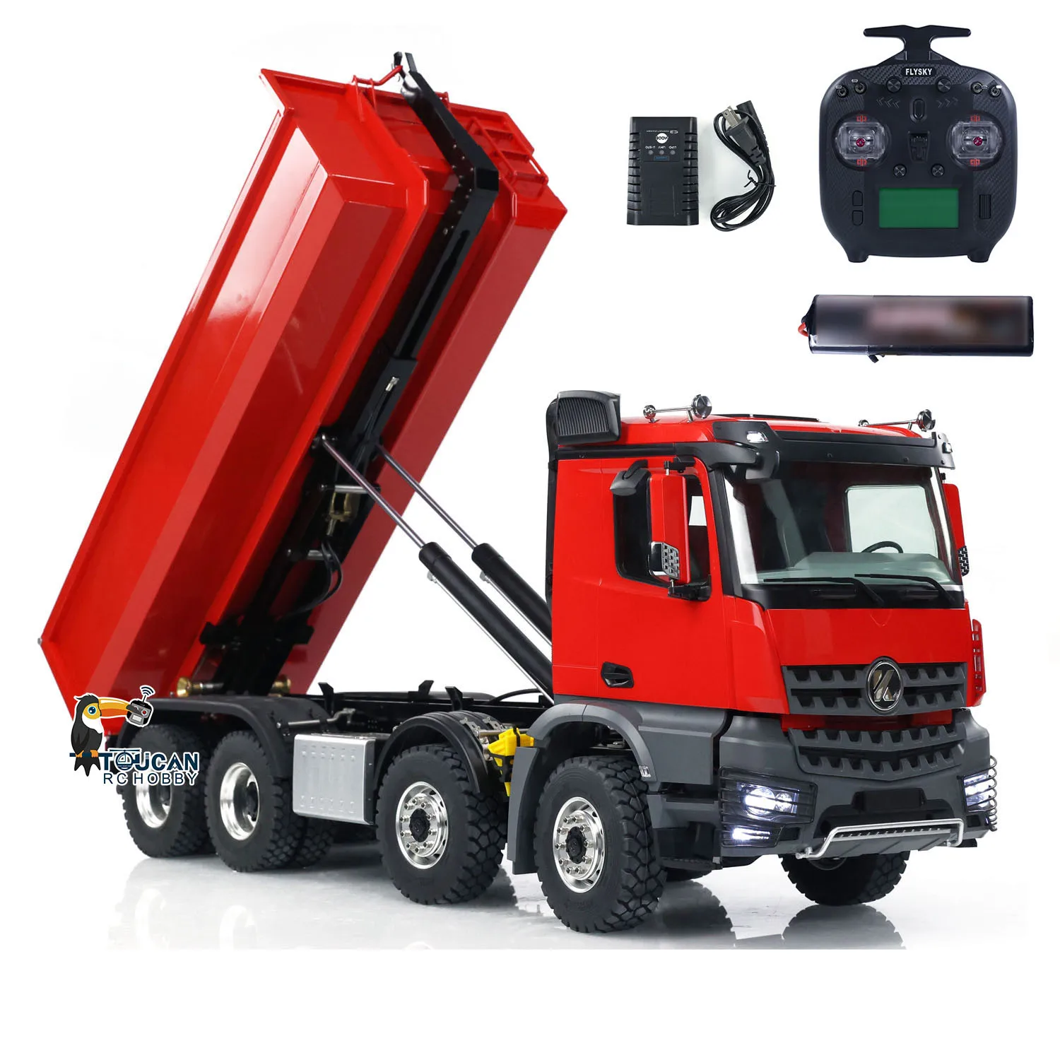 Toys 1/14 Kabolite K3365 8X8 Red RC Hydraulic Dump Truck RTR Remote Control Painted Finished Tipper Vehicle Cars Model for Boys 2