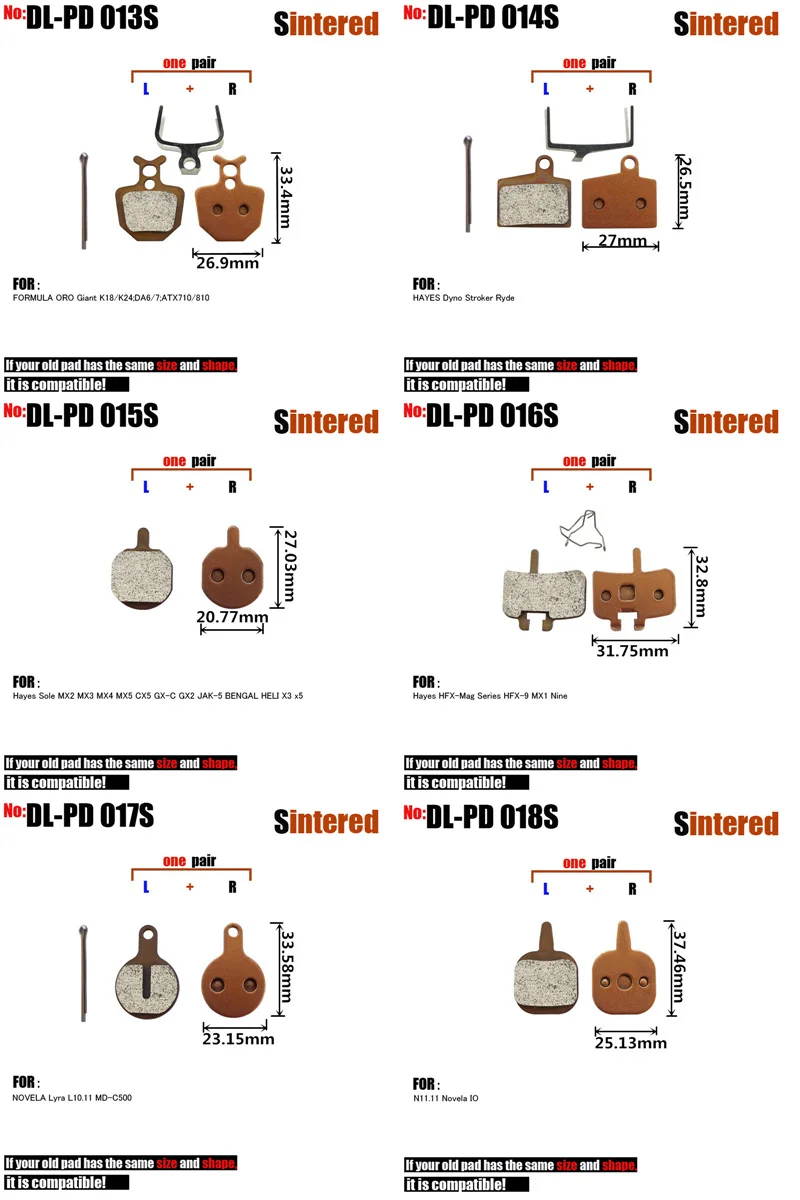 DELT 2 Pair Sintered Bicycle Disc Brake Pads Hydraulic Cycling MTB Bike For SRAM AVID SHIMANO FORMULA MAGURA HAYES Hope Part