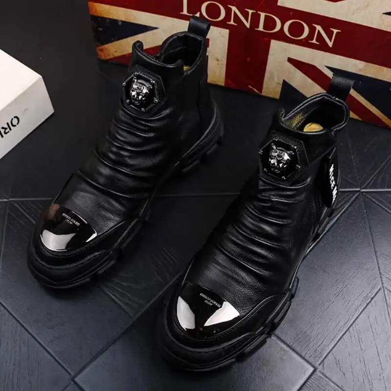high top shoes men's new trend board shoes inside height-raising
