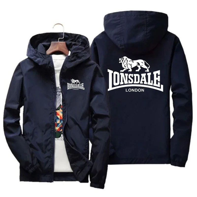 LONSDALE 여름 힙합 스트리트 남성 패션 트렌드 운동복, 캐주얼 조깅, UV 차단 및 방수 학생