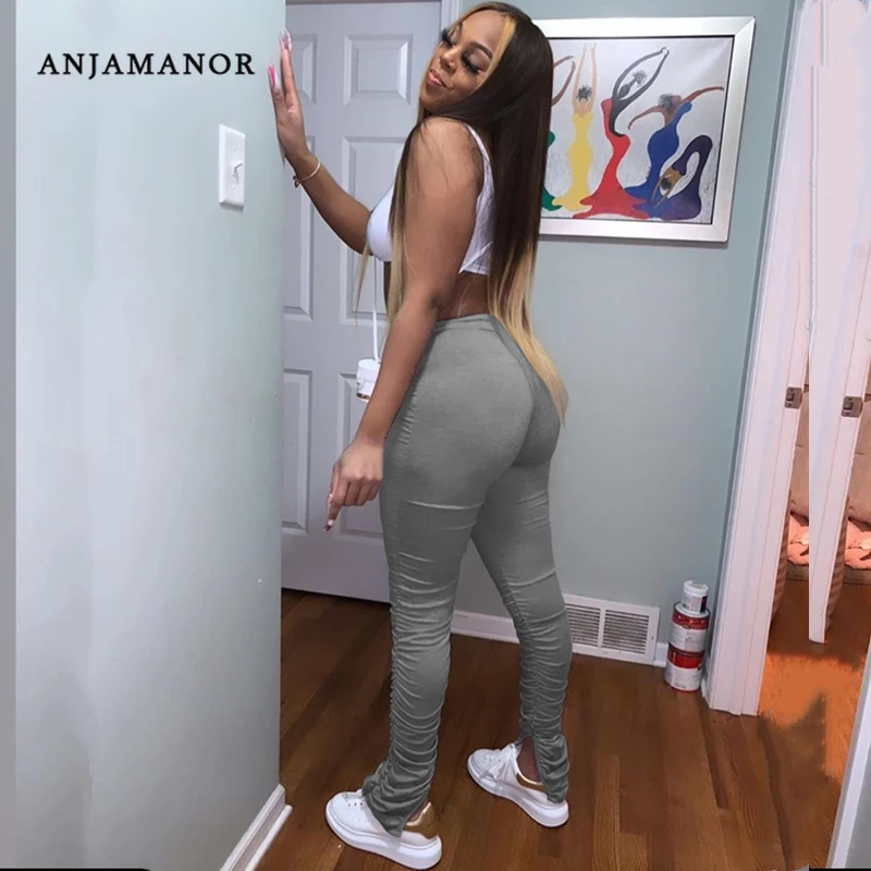 Anjamanor Split Ruched Stacked 