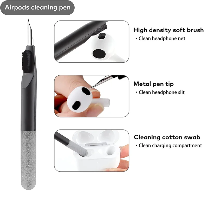 18-in-1 Computer Keyboard Cleaner Brush Kit Earphone Cleaning Pen For iPad Phone Screen Cleaning Tools Keycap Puller Holder 6