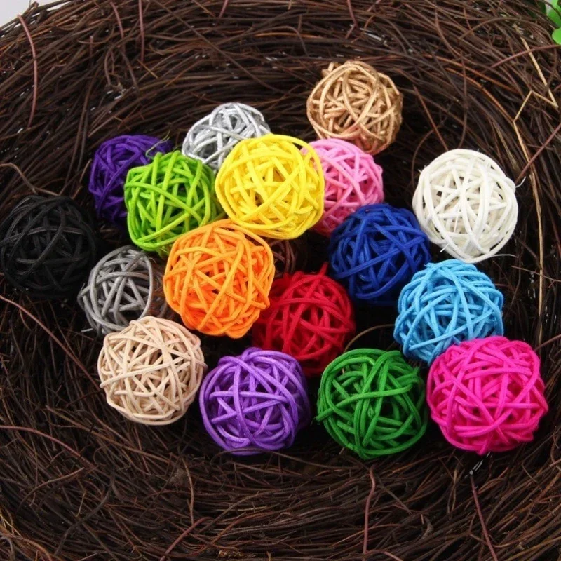Parrot Toy Bird Toy Pet Bird Chewing Bird Rattan Ball Toy For Parrot Budgie Parakeet Cockatiel Chewing Playing Parrot Cages Toys 5pcs