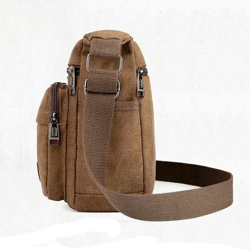 New Fashion Men Canvas Crossbody Shoulder Messenger Bags Man Cross Body Bag Casual Multi Function Portable Male Bags image_3