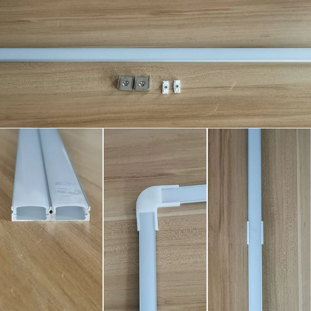 Led Aluminum Channel 50cm U Style V Shape Aluminum Profile for Led Strip with Diffuser Milky PC Cover