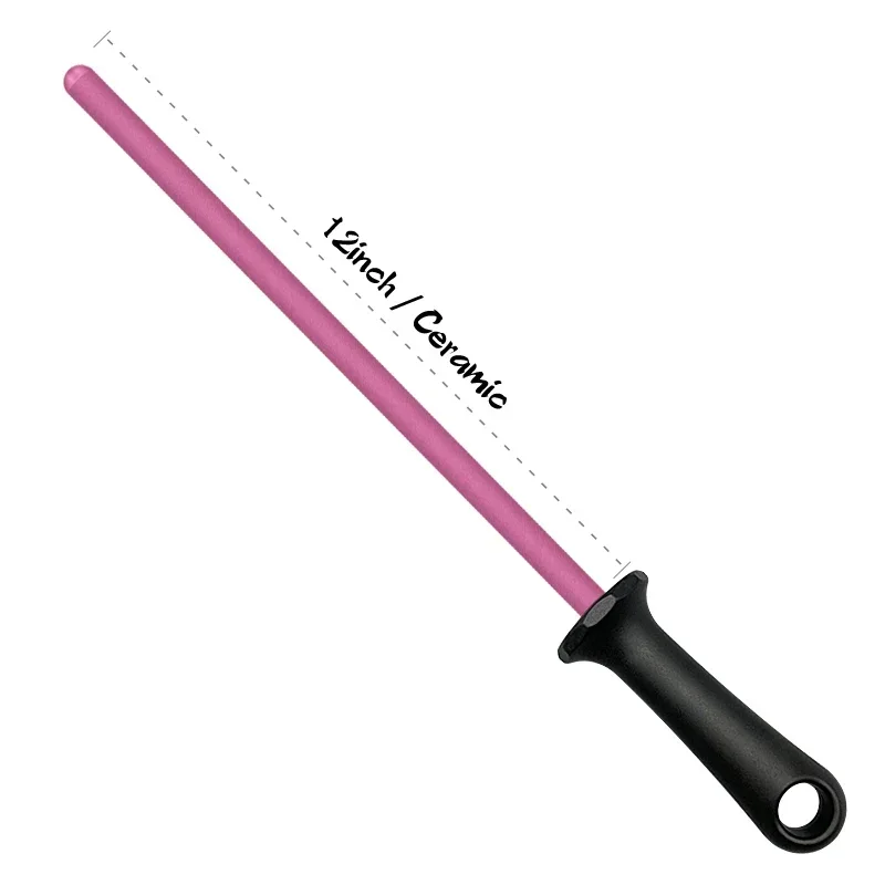 Kitchen Knife Sharpener 1Pcs Knife Sharpening Rod 6/8/10/12inch Diamond/Ceramic Kitchen Knife Sharpeners Steel Professional Grinding System Knives Tool