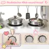 Wooden Play Kitchen Set Pretend Play Kitchen with Lights and Sounds for Kids Ages 3+, Includes Stove Oven Microwave Coffee Maker 4