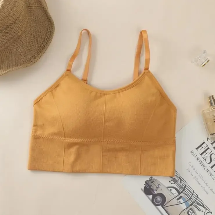 Women Tank Crop Top Seamless Underwear Female Crop Tops Sexy Lingerie Intimates Removable Padded Camisole Femme Fashion