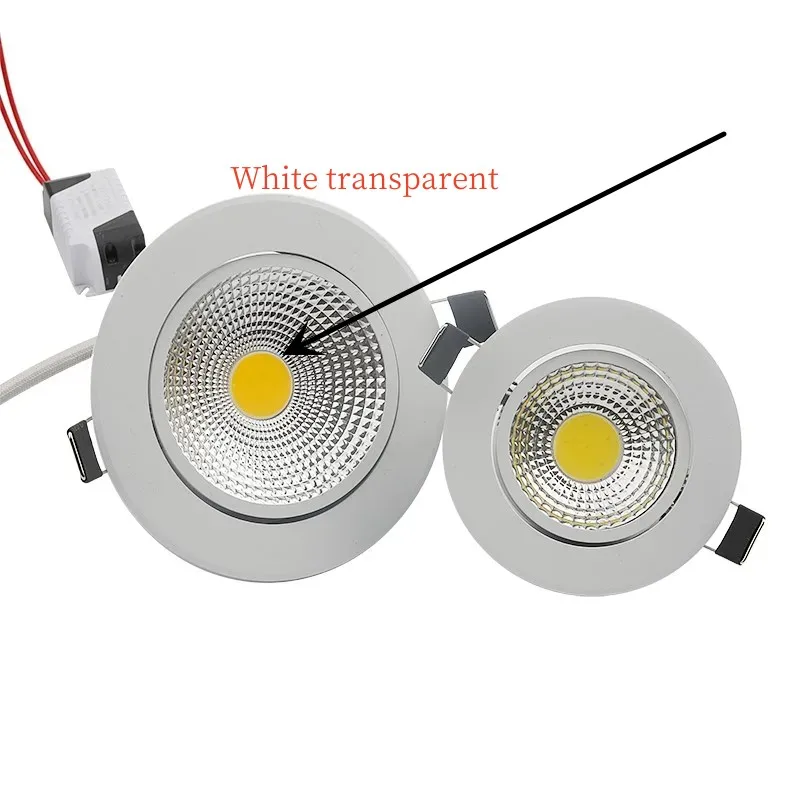 Round Dimmable LED COB Spotlight Ceiling Lamp AC85-265V 5W7W9W12W15W18W Aluminum Recessed Downlight Indoor Lighting led downlight recessed ceiling spotlight ceiling lamps