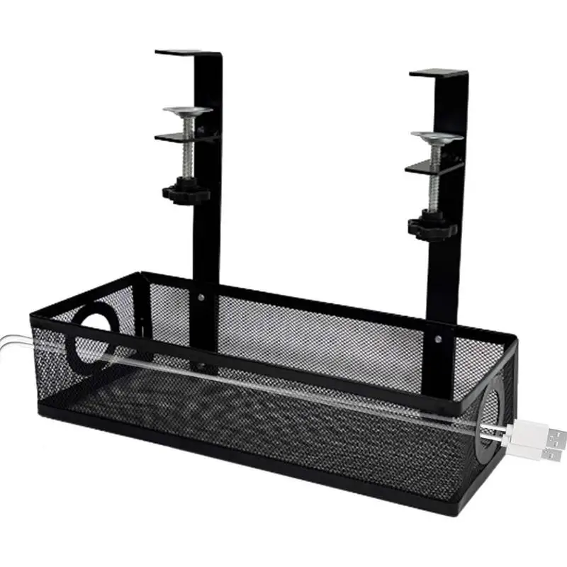 

Under Desk Cable Organizer Box No Punching Under Table Wire Organizer Rack Adjustable Under Desk Wire Organizer Desk Accessories