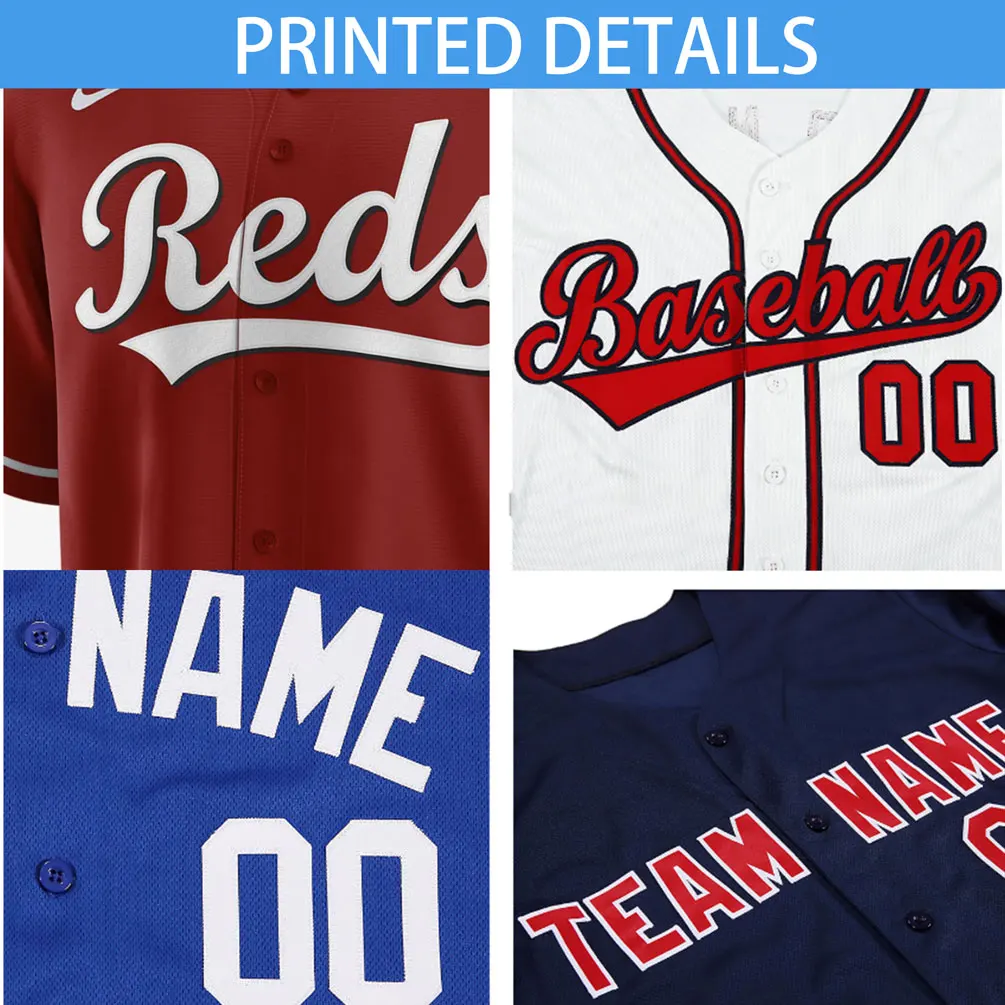 Baseball Jersey Breathable Sportswear Team Training T-shirts School Uniform Personalized Name Number