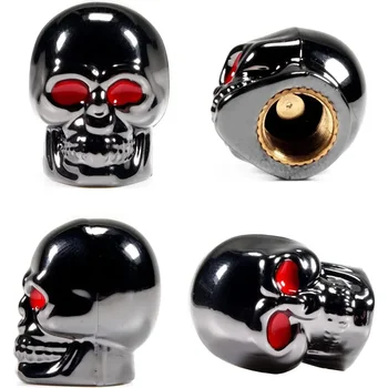 4Pcs Skull Valve Stem Caps Funny Air Caps Cover, Universal Truck Motorcycle Bike Car Tires Valve Stem Caps 1