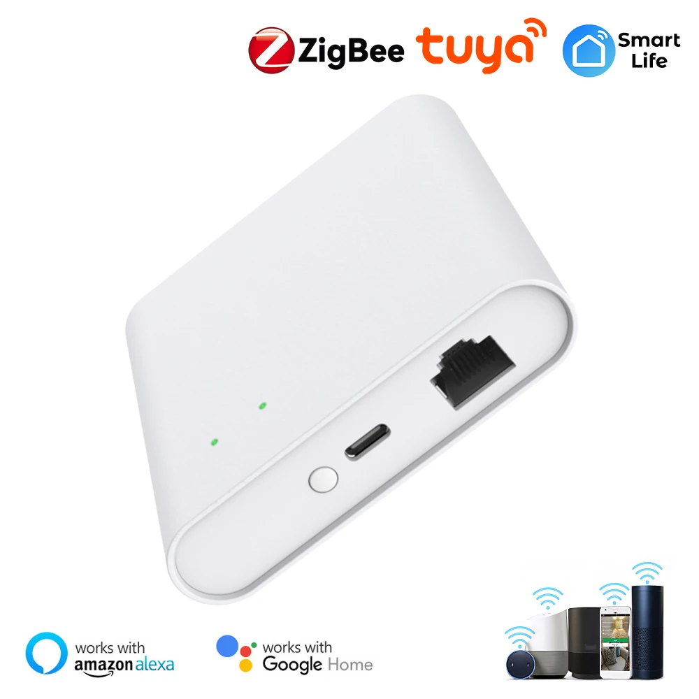 Zigbee Gateway Tuya Smart Home Bridge Zigbee 3.0 Mesh Hub com Soquete de Cabo de Rede Conexão com Fio Funciona com Alexa Google