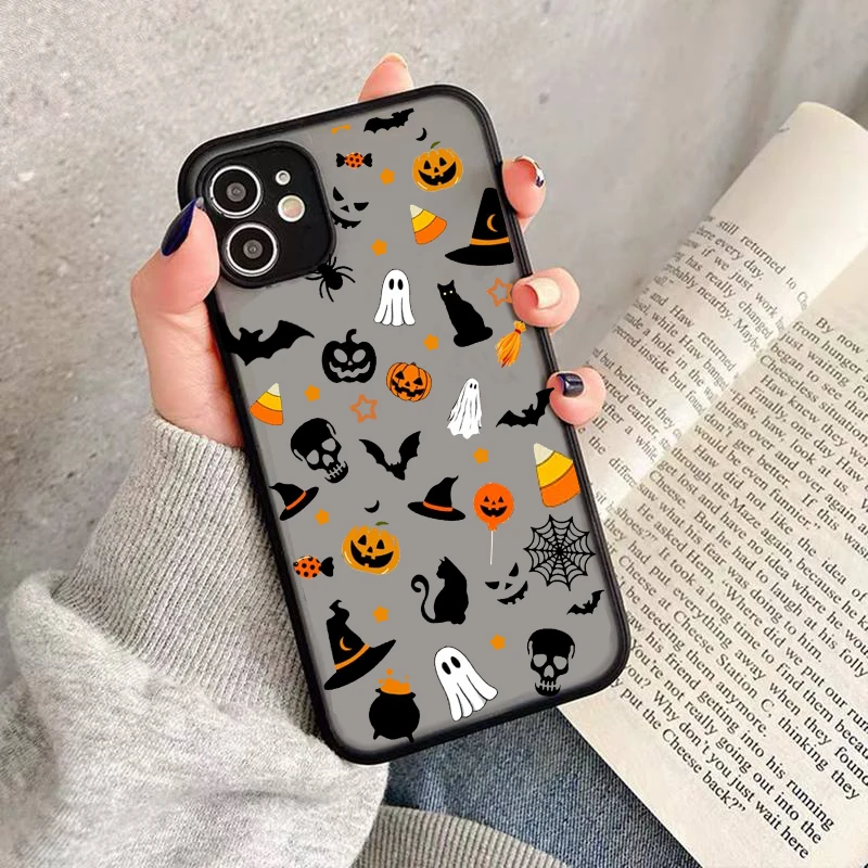 Phone Case With Halloween Skull Graphic Shockproof For Iphone 15