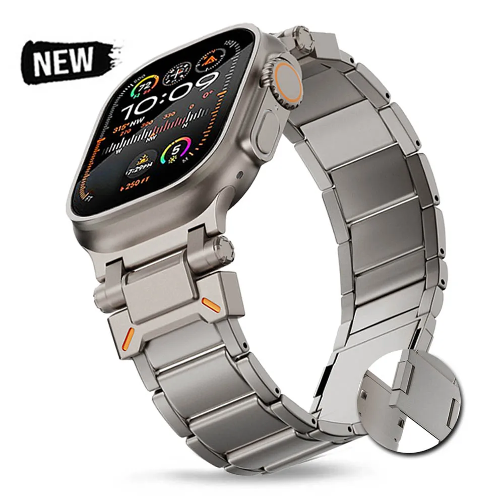 

Magnetic Titanium Strap For Apple Watch Ultra 2 49mm WatchBand For iWatch Series 6 5 Se 7 8 9 45mm 44mm 42mm Correa Men Bracelet