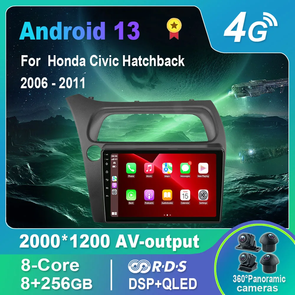 

Автомагнитола на Android 13,0, мультимедийный видеоплеер для Honda Civic Hatchback 2006-2011, GPS, QLED, Carplay, DSP, 4G, Wi-Fi, Bluetooth