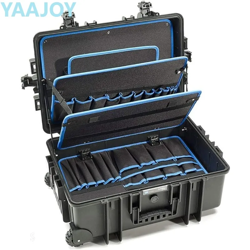 B&W International Jumbo 6700 Outdoor Tool Case with Pocket Tool Boards, Black tool organizer 1