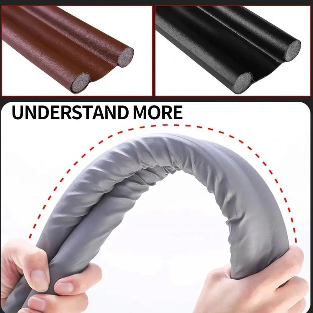 1-4pcs Flexible Door Seal Strip Soundproof Windproof Cuttable Anti-cold Washable Door Gap Weatherstrip Self Adhesive Strip