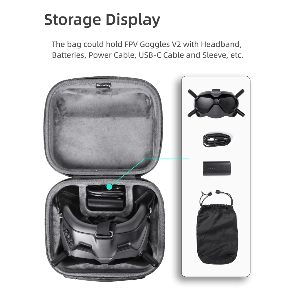 Drone Accessories,Drone Storage Bag,DJI Case,Drone Case,Handbag Case,Flight Glasses Case Portable Carrying Case Handheld Carrying Bags RC Drone Accessories Storage Bags Protection for DJI Avata FPV Goggles V2