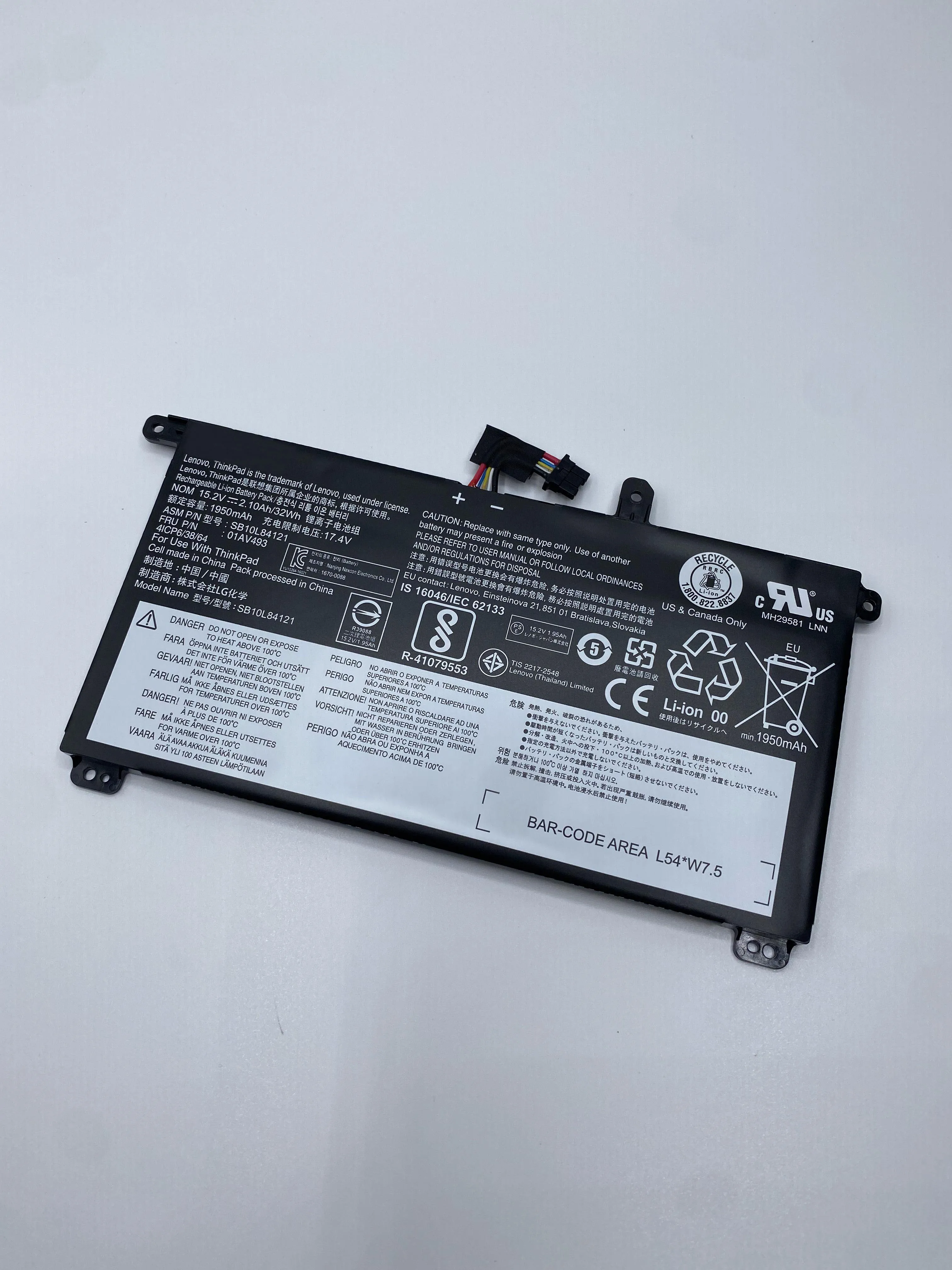 Bateria Original para Lenovo Thinkpad T570 T580 P51s P52s Série Sb10l84121 00ur891 00ur892 Sb10l84122 01av493 32w Novo