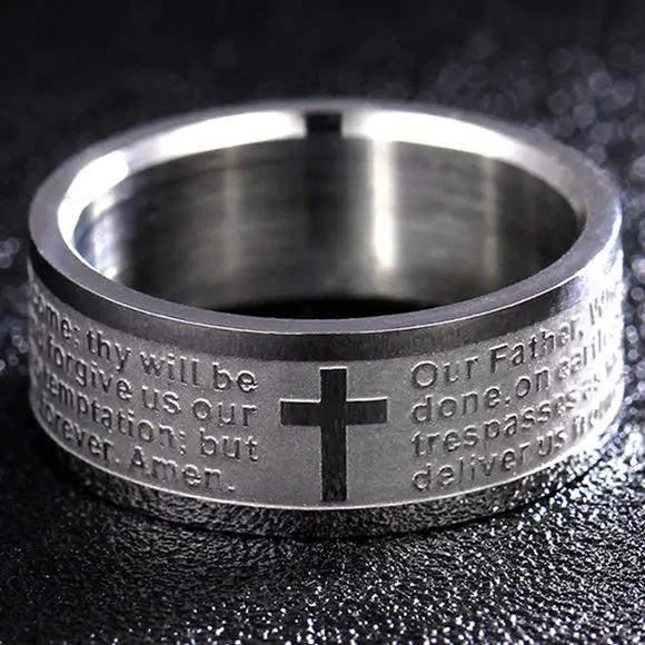 MOREDEAR 8MM Titanium Rings for Men and Women Birthday Gift triangular pattern discredit Ring 