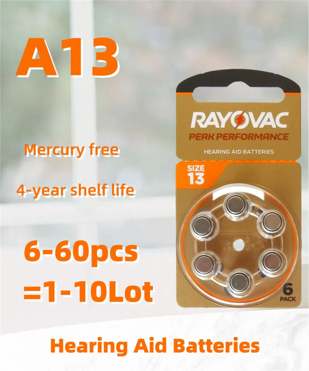 Hearing-Aid-Batteries-6-60-PCS-1-10-Cards-Zinc-Air-1-45V-Rayovac-Peak ...