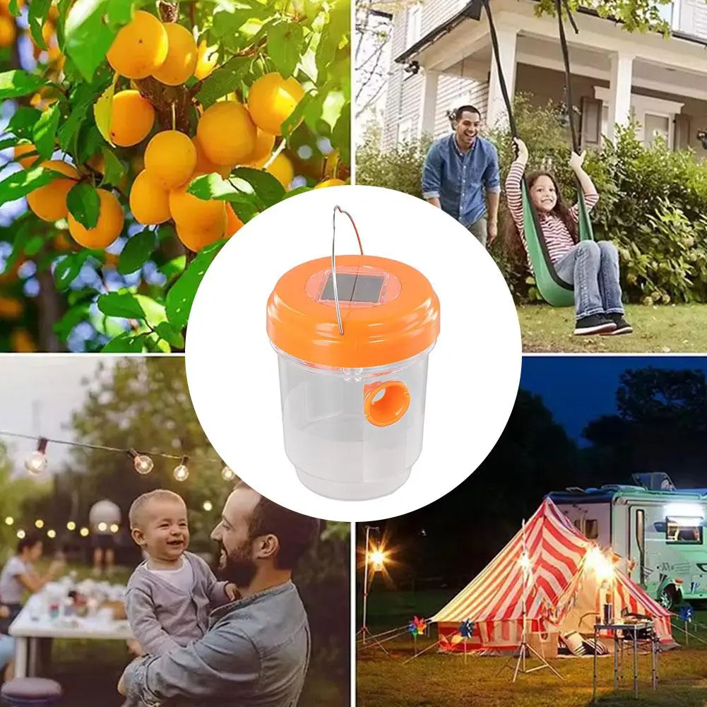 Solar Mosquito Insect Catcher Light Outdoor Intelligent Induction Hanging Tree Mosquito and Insect Trap Light Non-toxic Bee Trap