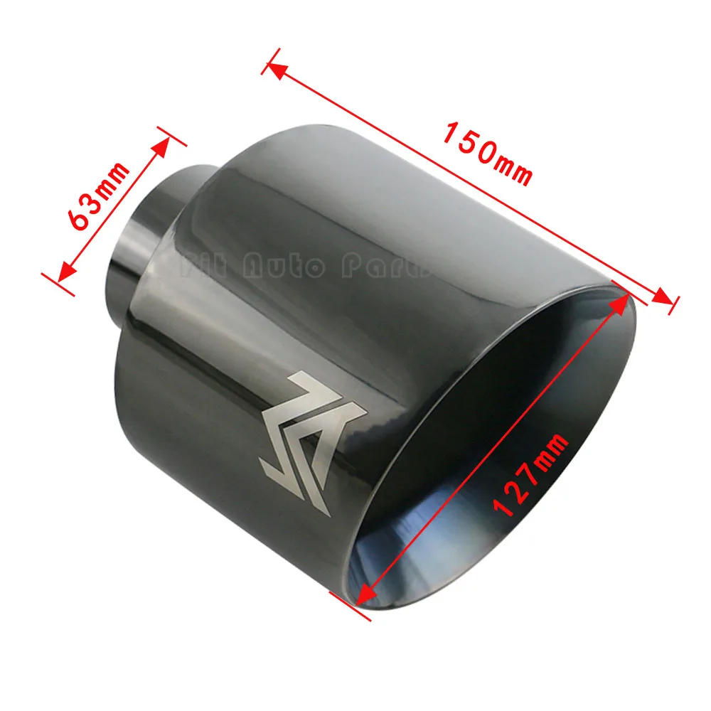 UniversalCarExhaustEndTipStainlessSteel63mm76mmInlet114mm127mmOutletSlantMuffler