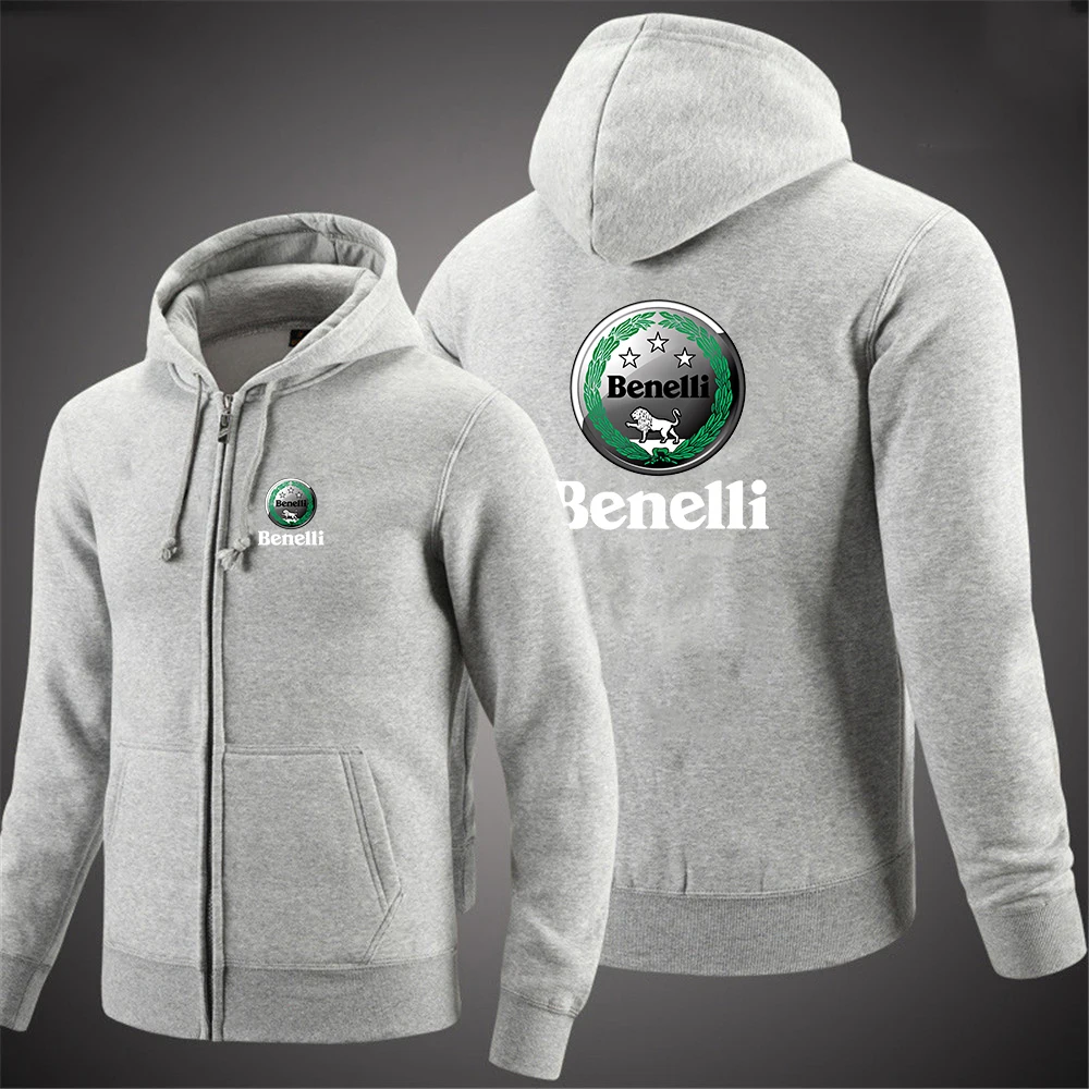 Benelli 2023 Spring Autumn New Style Men's Long Sleeve Printing Solid Color Zipper Pullover Hoodie Hooded Casual Simplicity Top 5