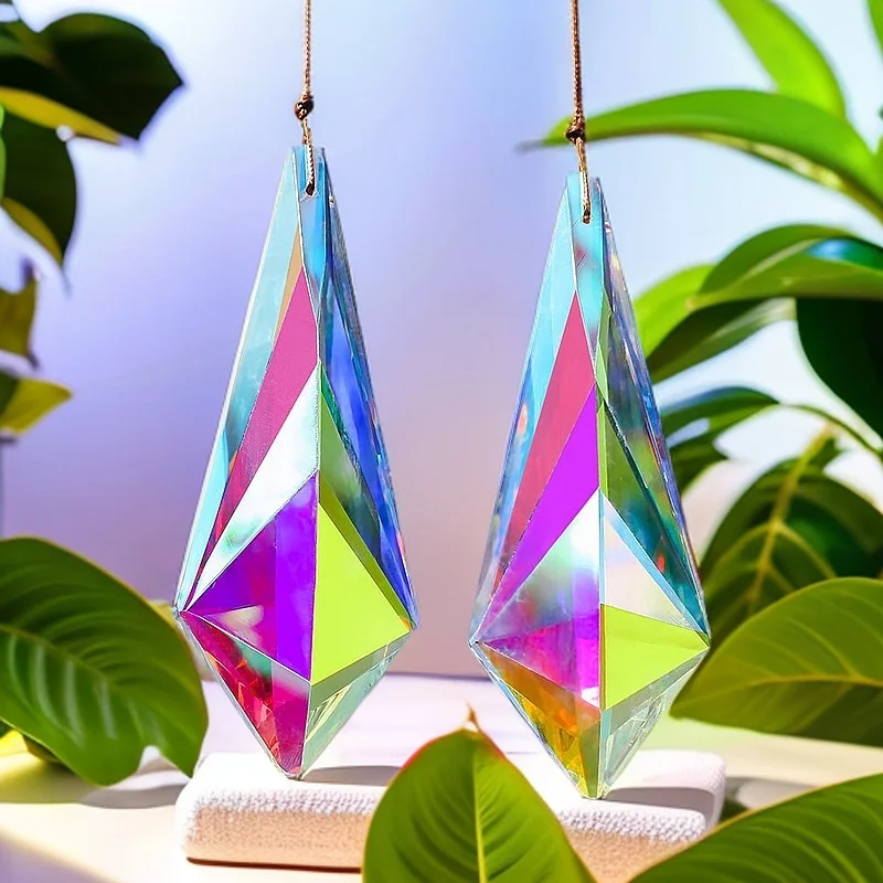 Crystal Sun Catcher Prisms Windows Garden Patio Hanging Suncatchers Glass Prism Rainbow Maker 1PC