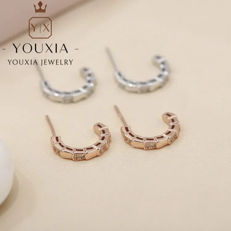 

1:1 Custom s925silver Snake Series Earrings Luxury Jewelry Fashion Couple Gifts Personalized Shiny earrings for women