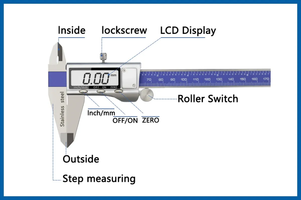 Xcan-calibre vernier digital com lcd, ferramenta de