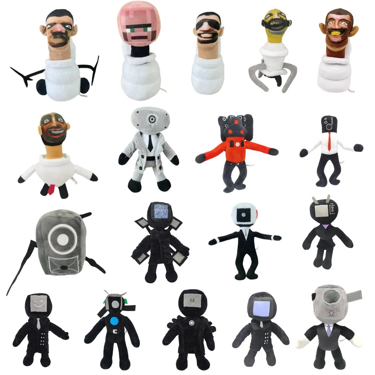 

6PCS Soft Plush Doll Skibidi Toilet Stuffed Toy Collectible Gift for Kids Fans Birthday Anime Game Figure Titan TV Man Cameraman