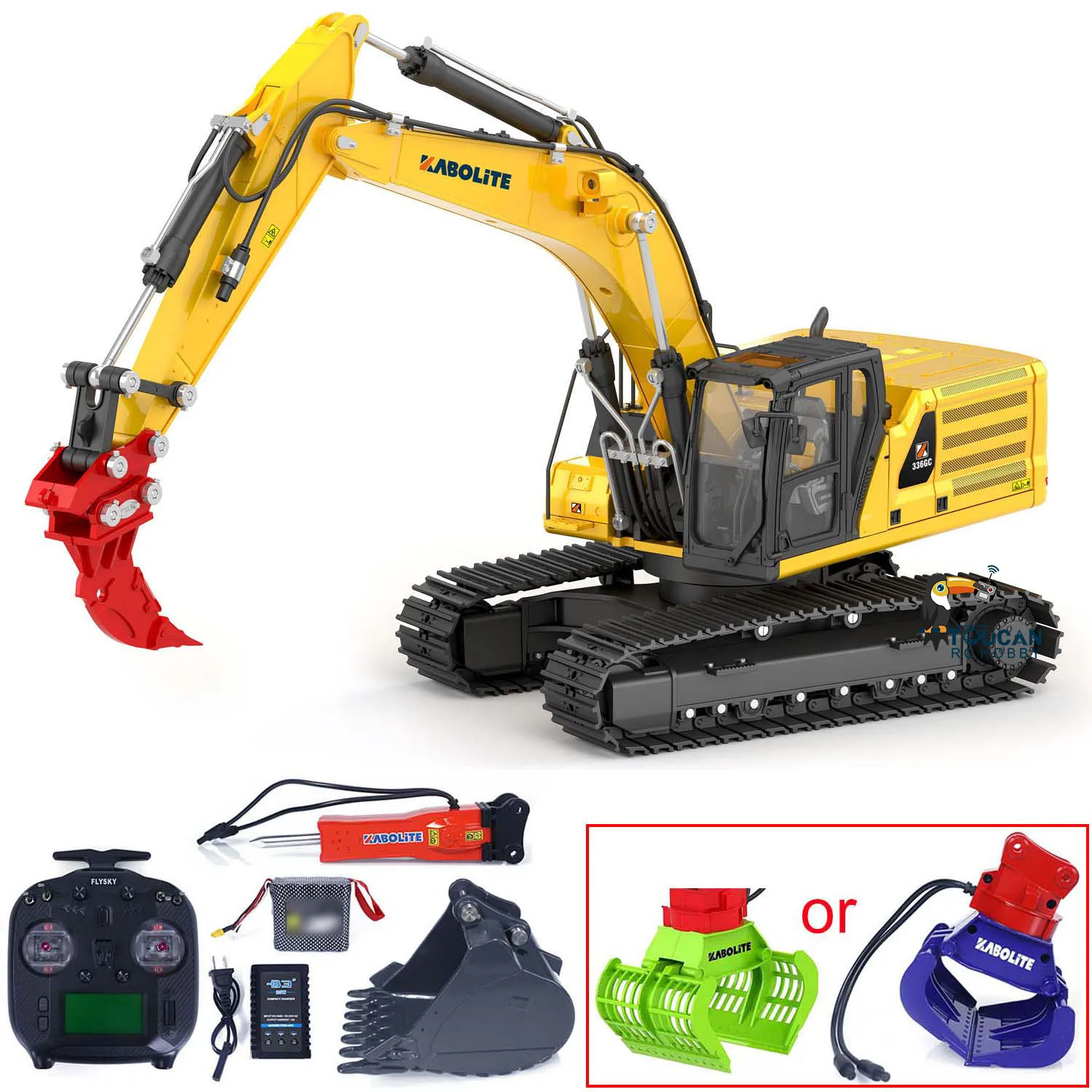 

Kabolite K336GC RC Hydraulic Excavator RTR 1/18 Remote Control K961 100S Construction Digger Light Model RC Toy TH22749