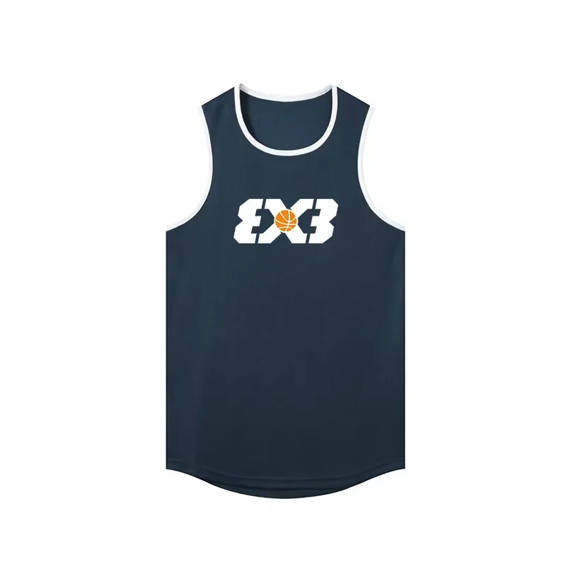 American 3X3 Basketball Sports Vest Men Summer Sleeveless Quick-drying Gym Fitness Running Loose Equipment Training T-shirt