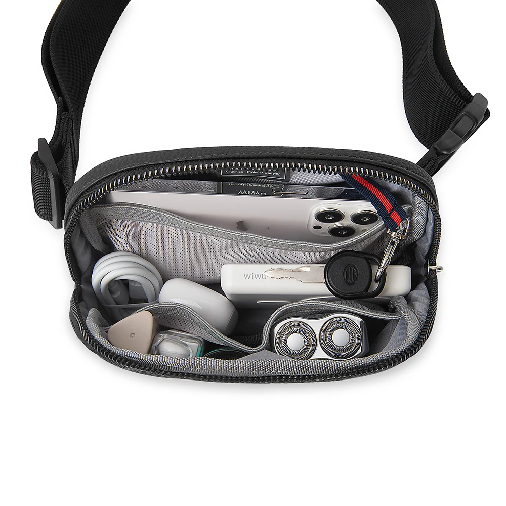 WiWU 크로스 바디 백 iPhone 보관용 운반 케이스 대용량 전자 보관 가방 보조베터리 케이블 카드 소형 파우치
