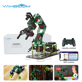 Yahboom DOFBOT AI 비전 로봇 암 키트, RaspberryPi 4B 용 ROS 로봇, 파이썬 프로그래밍 개체 인식, CE ROHS 채택