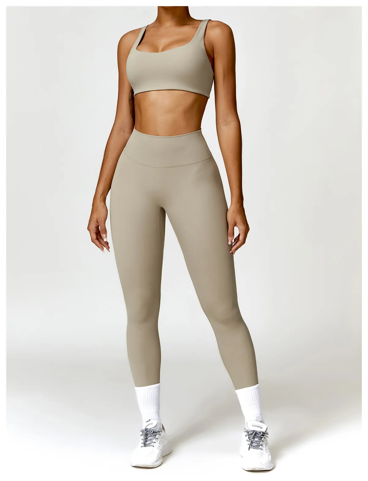 2PCS Women Tracksuit Yoga Set Sportswear Workout Athletic Wear Gym Legging Fitness Crop Top Long Sleeve Sports Suits Push Up