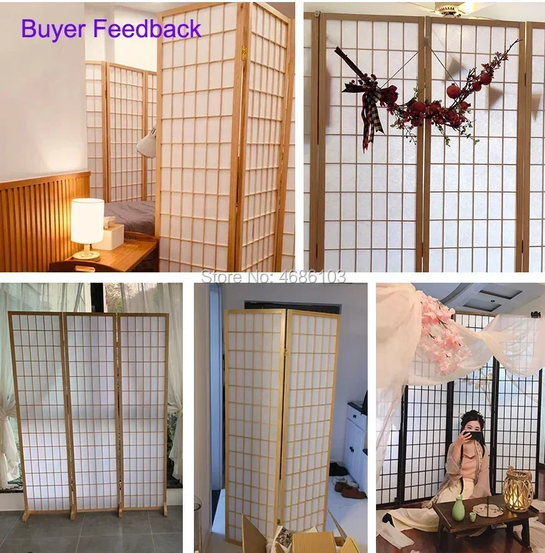 Tavern Folding And Moving Solid Wood Screen Partition Porch Fashion White Non-Woven Fabrics Divider Curtain For Home