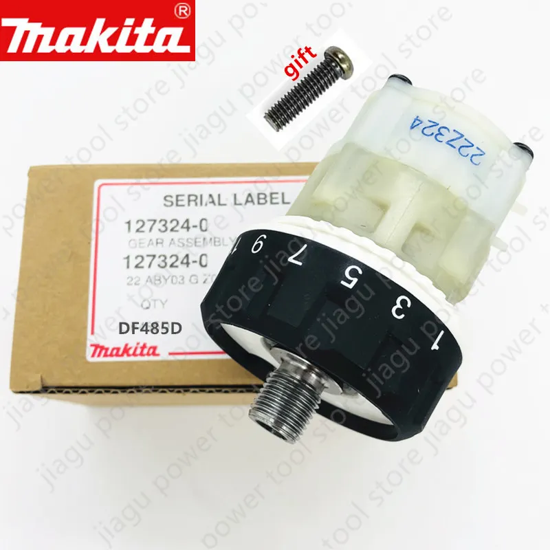 1set gearbox assembly kit lawn mower replace square rod gear head gearbox plate grass trimmer brushcutter garden power tool part Gear Assembly Gerbox 127324-0 for Makita DDF485 DF485D BDF485 DDF485Z Electric tool parts